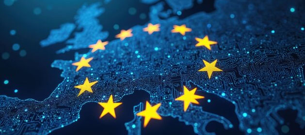 EU map with star circle overlaid.