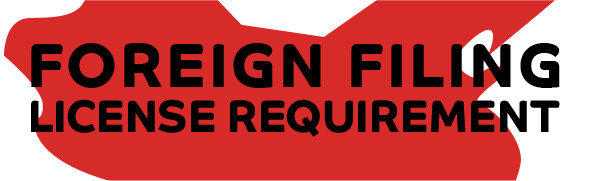 text: Foreign Filing License Requirement, over a partial map of China.