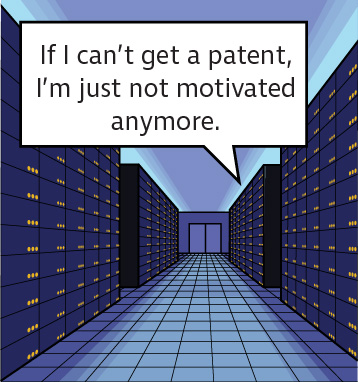 AI data center saying: "If I can't get a patent, I'm just not motivated anymore."
