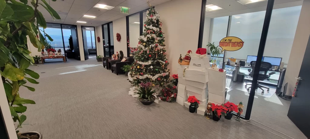 Fish IP Law 2022 Christmas decorations: row of offices