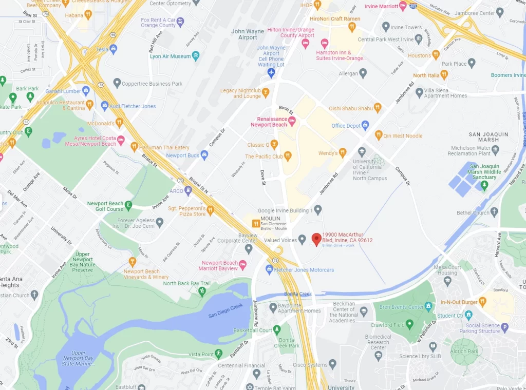 Google map section showing location of Fish IP Law offices