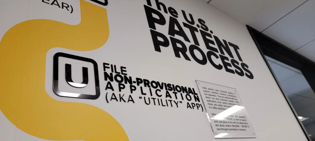 picture 4 of Fish IP Law's dimensional installation showing the U.S. Patent Process