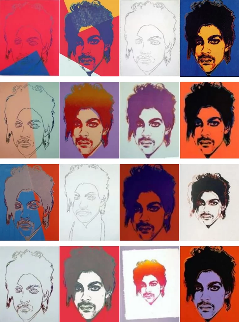 All 16 of Warhol's Prince graphics in one picture