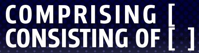 Graphic illustrating the difference in patent claims language between "comprising", which is open ended, and "consisting of", which is not.