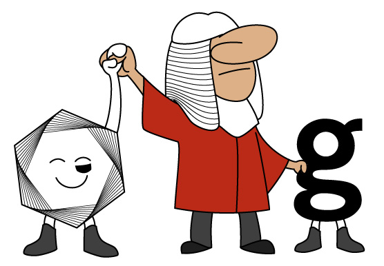 Cartoon of a UK judge awarding a win to Stability AI over Getty images, because generative AI training is allowed, but Stability got a black eye, because outright copying has also been observed.